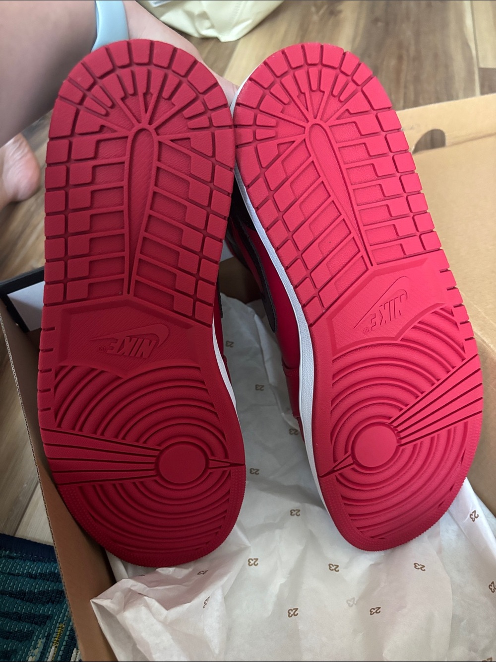 NWT, NEVER WORN Jordan’s Nike Red and Black High-Top Sneakers. Still OG Box! - Picture 5 of 6